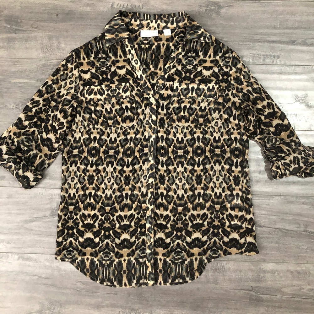 New York & Co Cheetah Print Blouse